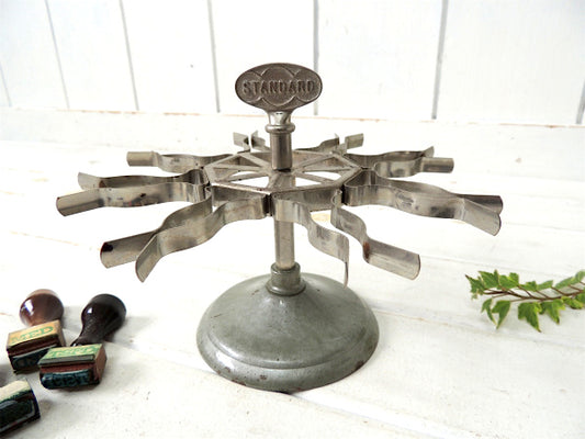 【STANDARD】スチール製・回転式・アンティーク・スタンプホルダー/8ホルダー