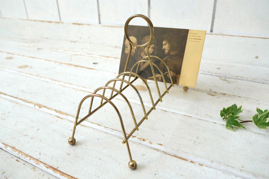 ミッドセンチュリー ゴールドトーン ワイヤー メタル製 ヴィンテージ カードホルダー レターホルダー