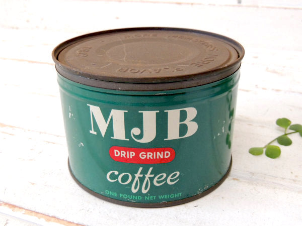 【MJB】ブリキ製・フタ付き・ヴィンテージ・コーヒー缶 ガーデニング USA