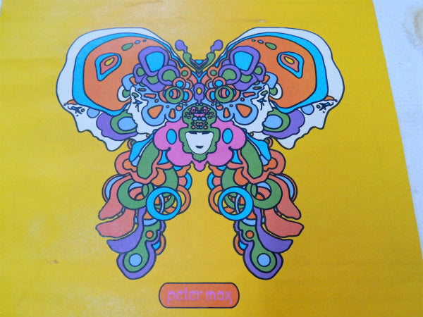 70年代 ピーターマックス バタフライ デッドストック ヴィンテージ ブックカバー USA ヒッピームーブメント