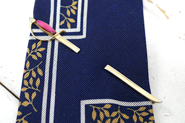 SWANK スワンク 剣 ヴィンテージ タイピン ゴールド×ワインレッド USA ミッドセンチュリー