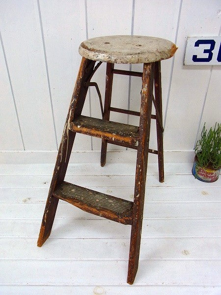 木製・アンティーク・OLD・ステップラダー/脚立 USA