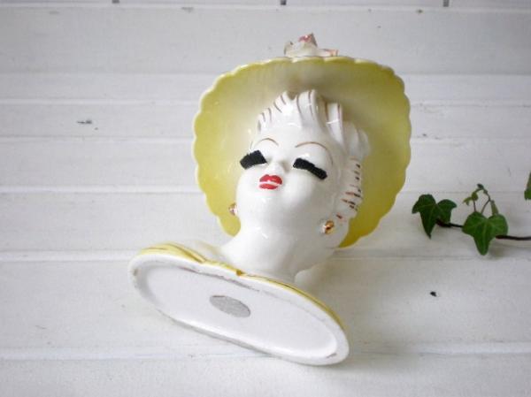 NAPCO JAPAN 里帰り品 人形 アンティーク ヘッドベース 陶器製 プランター オブジェ
