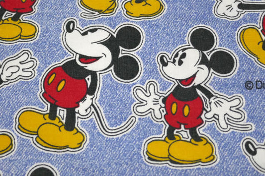 ミッキーマウス ディズニー USA デニム柄 ヴィンテージ ユーズドシーツ(ボックスタイプ) USA