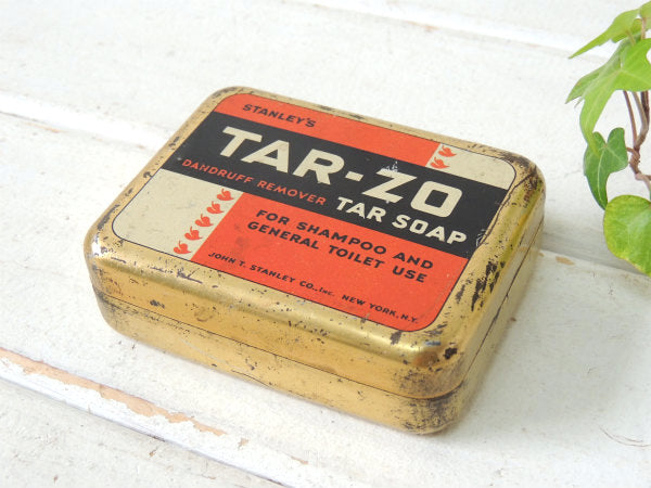 STANLEY'S TAR-ZO ティン製・ヴィンテージ・ソープケース 石鹸箱  USA・ブリキ缶