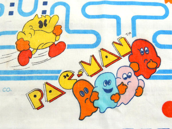 【パックマン】PAC-MAN・ゲーム・80'sヴィンテージ・ユーズドシーツ・生地・リメイク USA