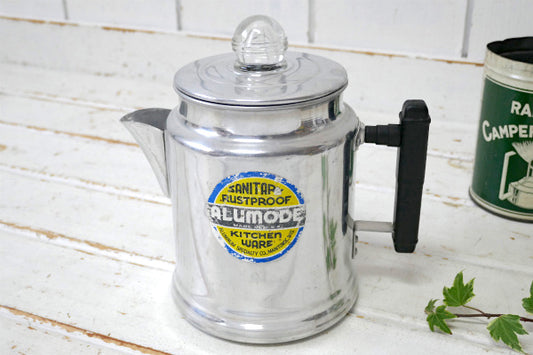Alumode アルミ製 6カップ ビンテージ パーコレーター コーヒーポット アウトドア USA