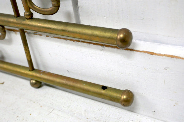 ミッドセンチュリー・真鍮製・折り畳み式・ヴィンテージ・ウォールフック・コートフック・ハットラック