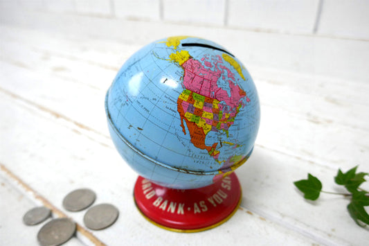 オハイオアート社製 地球儀・ブリキ・TOY・ヴィンテージ・コインバンク・貯金箱・USA