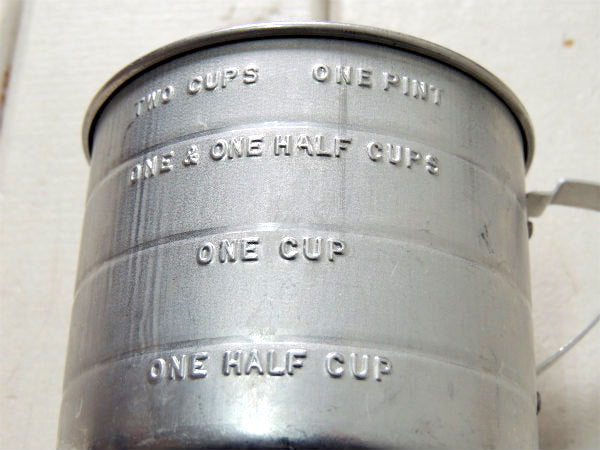 【2Cupサイズ】アルミ製 ヴィンテージ メジャーリングカップ 計量カップ アルミコップ USA