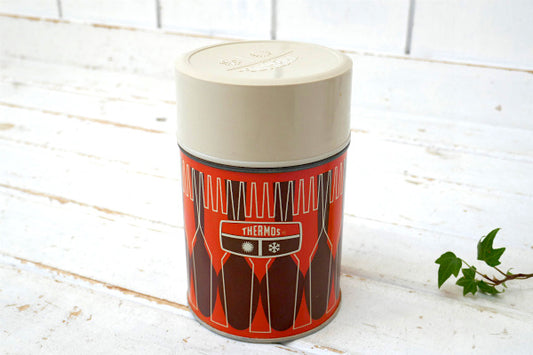 THERMOS サーモス・レトロ・幾何学模様・1971年・ヴィンテージ・水筒・魔法瓶・スープジャー