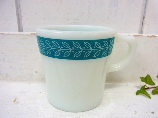 【PYREX】パイレックス・ローレル柄・マグカップ/ブルー