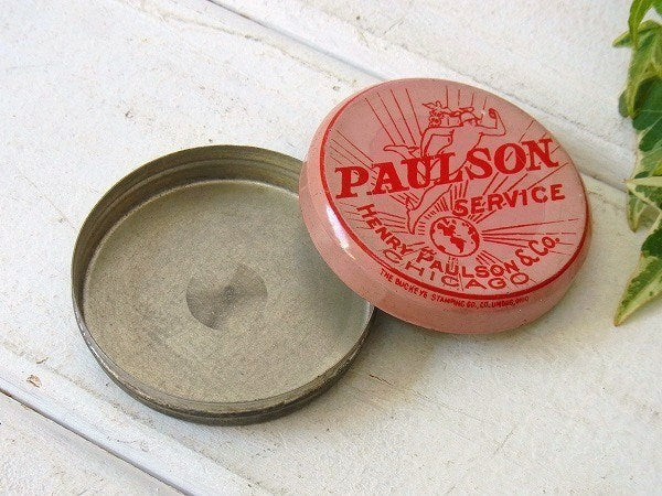 PAULSON SERVICE 小さなヴィンテージ ティン缶 ブリキ缶 USA