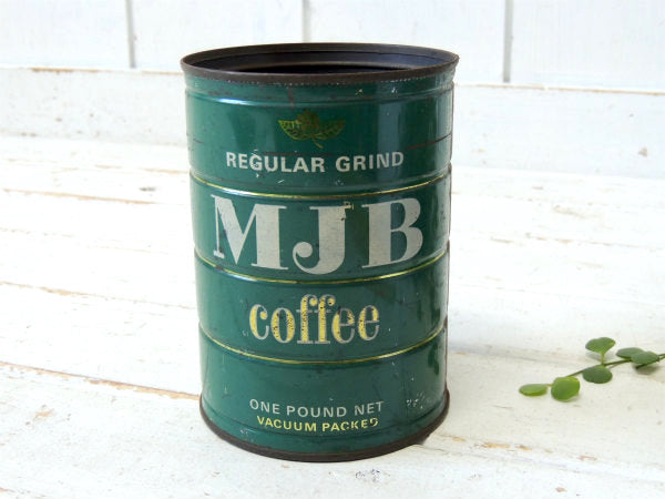 【MJB】ブリキ製・COFFEE・ヴィンテージ・コーヒー缶・ガーデニング USA