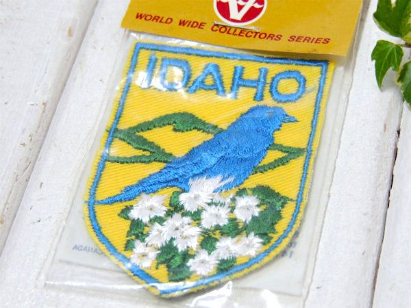IDAHO・アイダホ州・青い鳥 ヴィンテージ・ワッペン・刺繍ワッペン・トラベルシリーズ