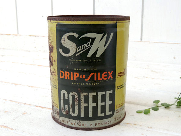 S&W COFFEE・907 GRAMS・MADE IN USA ティン製・ヴィンテージ・コーヒー缶