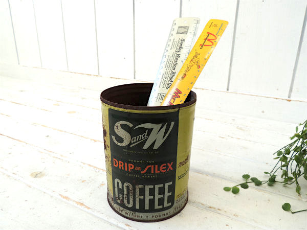 S&W COFFEE・907 GRAMS・MADE IN USA ティン製・ヴィンテージ・コーヒー缶