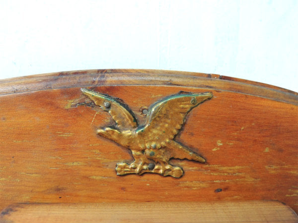 【イーグルモチーフ】木製・ヴィンテージ・キーフック・鍵フック・壁飾り・インテリア・key