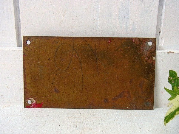 【FIRE STATION】アメリカ海軍・真鍮製・40’sアンティーク・船内プレート/標示プレート