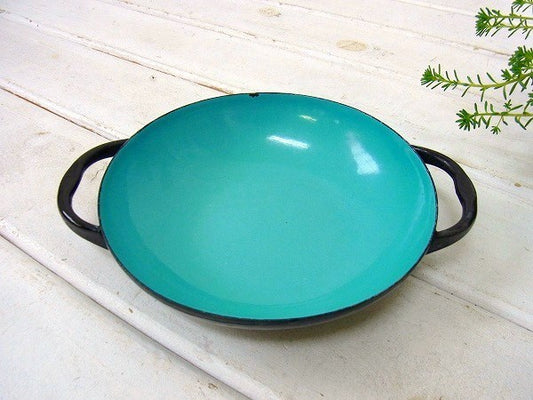 【Caravelle SIZZLING SERVERS】フランス・ターコイズ・ホーロー浅鍋/プレート