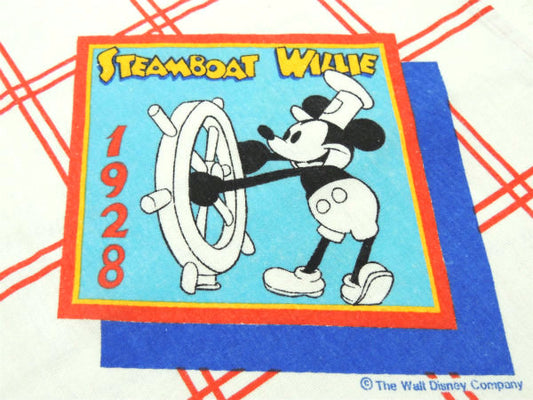 【ミッキーマウス】蒸気船ウィリー&ファンタジア・ヴィンテージ・USEDハーフシーツ(1/2)