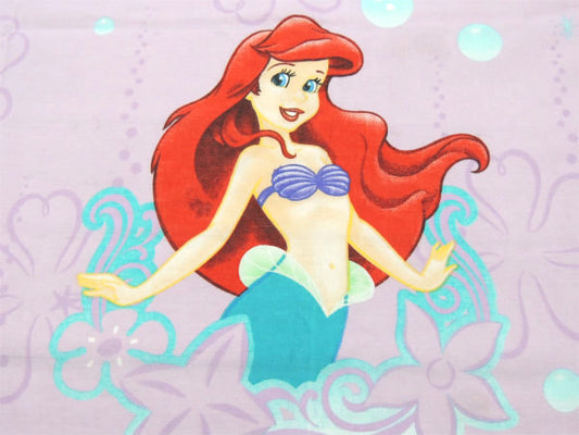 【リトルマーメイド】ディズニー・人魚アリエル・ユーズドシーツ(フラットタイプ)・カーテン生地