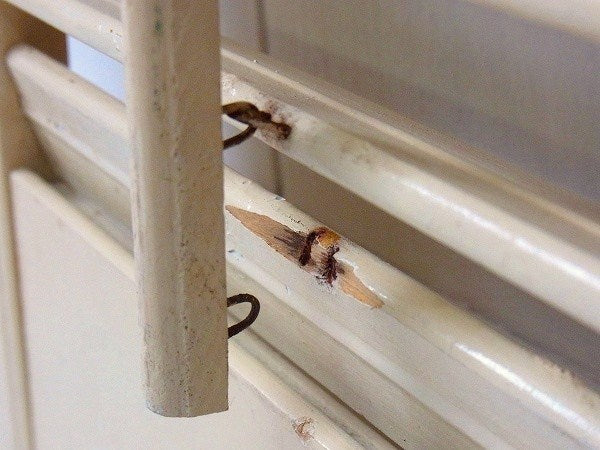 クリーム色の木製・アンティーク・ルーバー/ヴォレー/シャッター/建具 USA