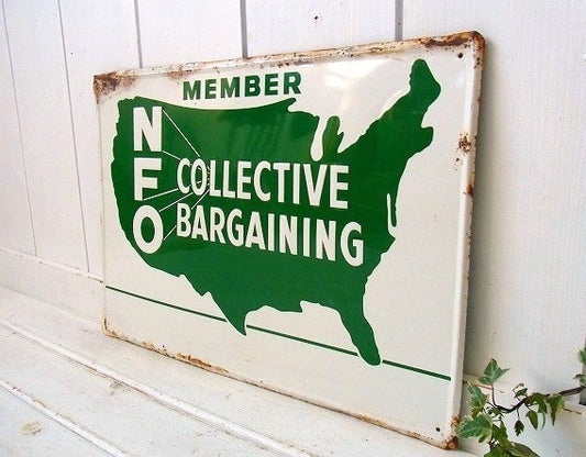 【NFO】アメリカ地図入り・ヴィンテージ・ブリキサイン/看板 USA