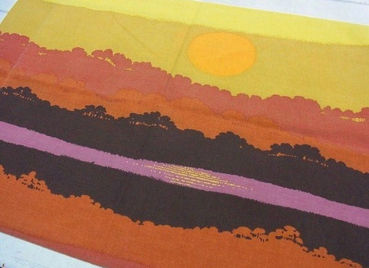 夕日柄・ヴィンテージ・ピロケース/枕カバー USA