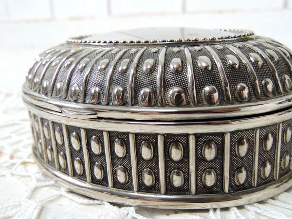 シルバープレート・オーバル型・ヴィンテージ・ジュエリーボックス・宝石箱・アクセサリーケース USA