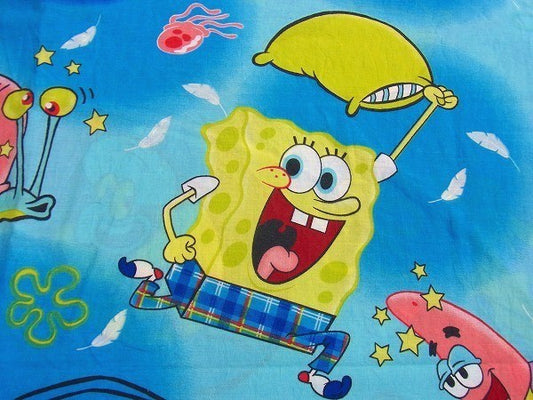 【スポンジボブ】パトリック・キャラクター生地・ユーズドシーツ(フラット)