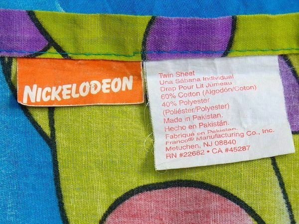 【スポンジボブ】パトリック・キャラクター生地・ユーズドシーツ(フラット)