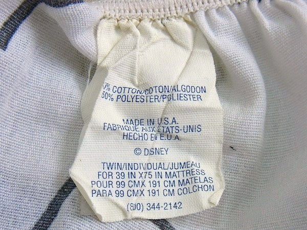 【ミッキー&フレンズ】ブロック柄・ヴィンテージ・ユーズドシーツ(ボックスタイプ) USA