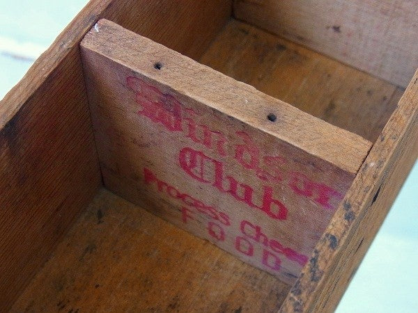 【Windsor Club】木製・仕切り付きアンティーク・チーズボックス/木箱　USA