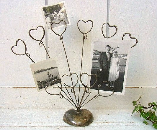 【GODINGER】ハート形・ヴィンテージ・ワイヤー・カードホルダー/フォトスタンド USA