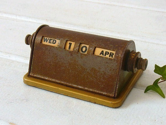 【パークシャーマン】メタル製・アンティーク・デスクカレンダー/卓上カレンダー USA