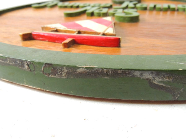 フランシス・ケネディ・ヨット・手彫り・ヴィンテージ・木製・ウッドサイン・インテリア・ウォールデコ