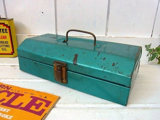 ブリキ製・ヴィンテージ・ツールボックス/工具箱/インダストリアル USA