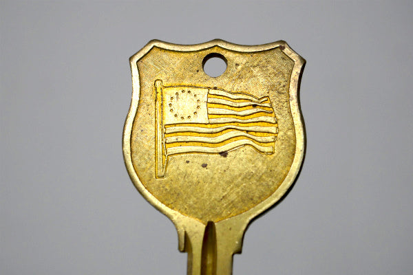 初代アメリカ国旗・13星 1776★1976 USA  建国200年 ヴィンテージ 真鍮 キー 鍵