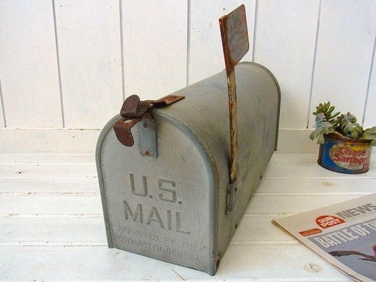【U.S MAIL】ブリキ製・ヴィンテージ・メールボックス/ポスト/郵便受け USA