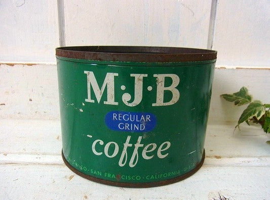 【MJB】ブリキ製・ヴィンテージ・コーヒー缶/ガーデニング USA