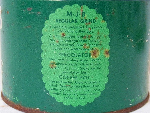 【MJB】ブリキ製・ヴィンテージ・コーヒー缶/ガーデニング USA