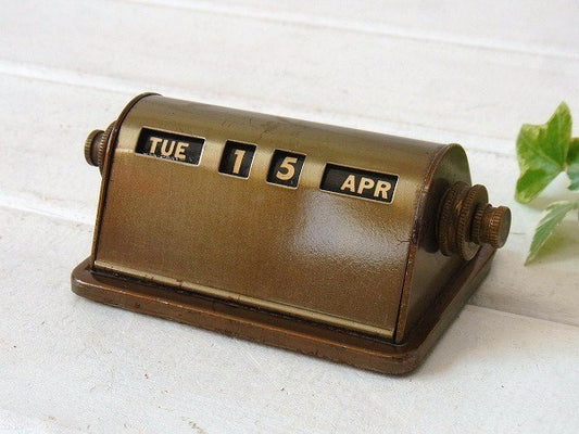 【パークシャーマン】メタル製・アンティーク・デスクカレンダー/卓上カレンダー USA