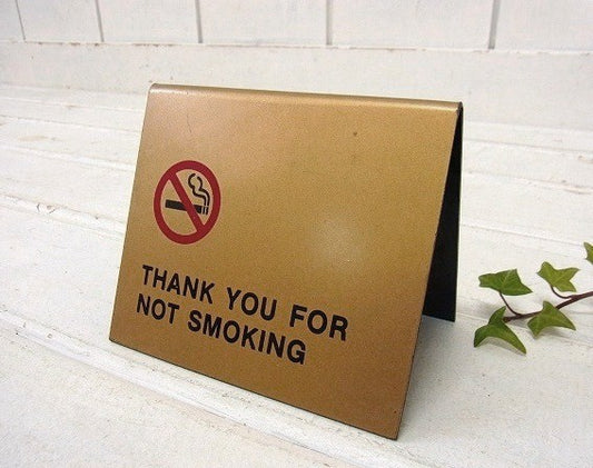 【Not Smoking】禁煙・ヴィンテージ・卓上サインプレート　USA