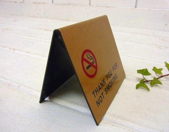 【Not Smoking】禁煙・ヴィンテージ・卓上サインプレート　USA