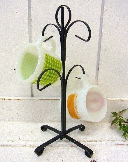 ヴィンテージ・アイアン製・マグツリー/マグカップホルダー(4脚用)