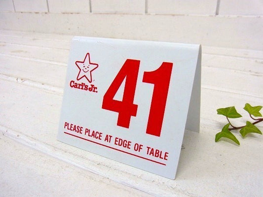 【Carl's Jr.】41・カールスジュニア・卓上・ナンバープレート/番号札 USA