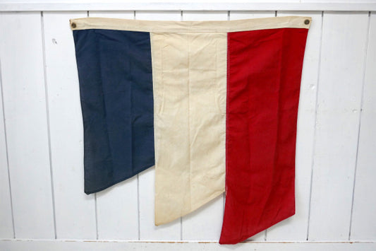 EVERWEAR 赤白青 トリコロール 垂れ幕 ビンテージ バナー フラッグ タペストリー US 旗