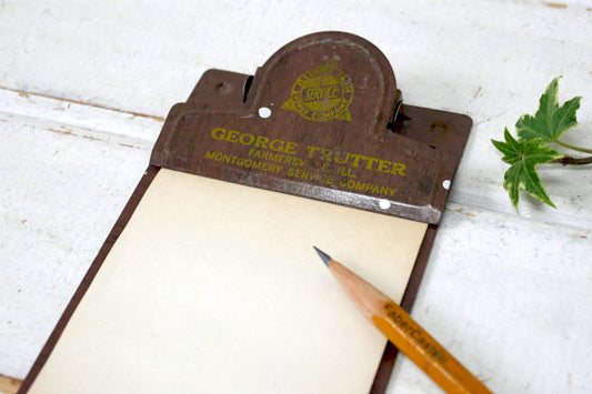 ウッド柄 ステーショナリー ノベルティ 小さな ヴィンテージ バインダー クリップボード USA