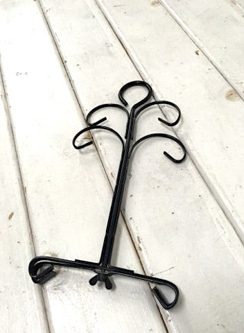 ブラック・黒色・ヴィンテージ・アイアン製・マグツリー・マグカップホルダー 4客用・キッチン雑貨